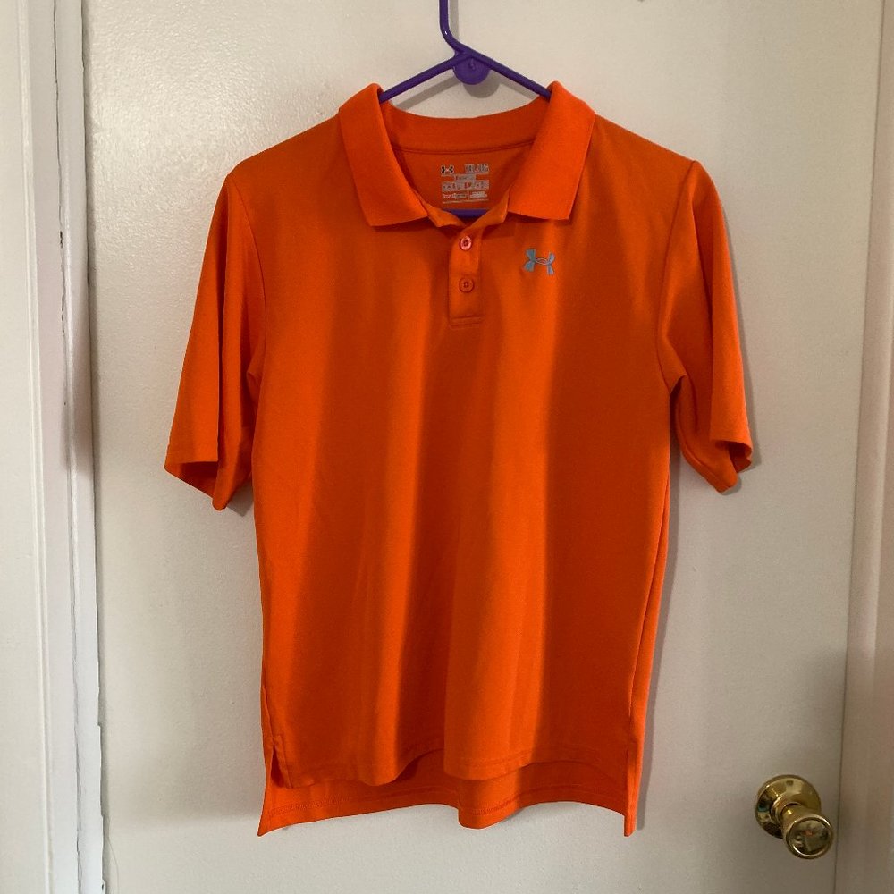 Under Armour orange polo youth XL